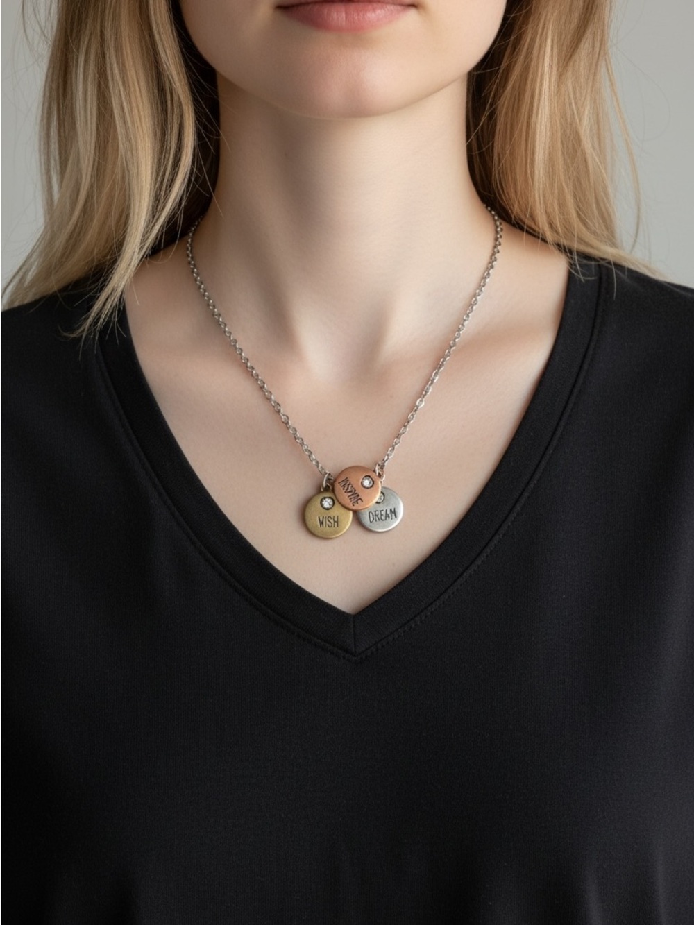 10/23 Tri-Tone 'Wish Dream' Pendant Necklace - Multi